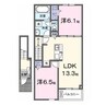カーサ K スワン Ⅰ 2LDKの間取り