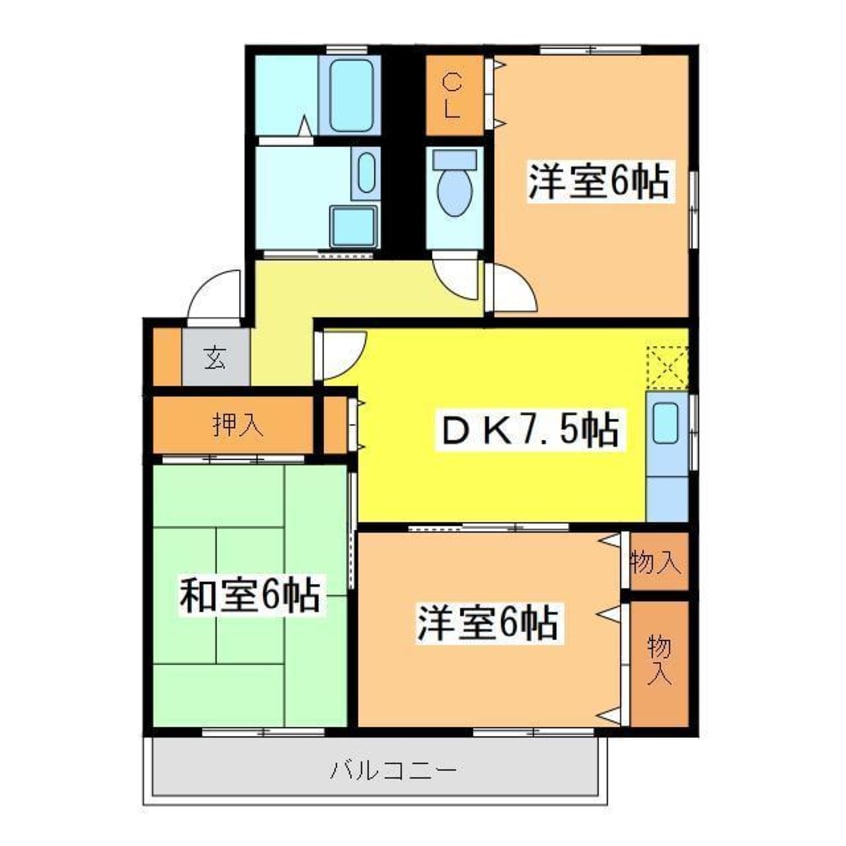 間取図 カーサ石が瀬A