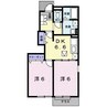 パストラル　Ａ 2DKの間取り