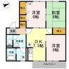ピュアハウス絹 3DKの間取り