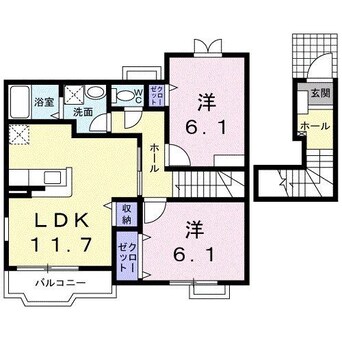 間取図 ハルシュタット　Ｂ