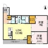 メセナ吉行 2LDKの間取り