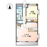 サン・ソレイユ西条　壱番館 1LDKの間取り