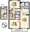 ロイヤル・オークス　弐番館 2LDKの間取り