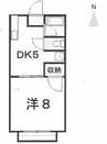 森本ハイツ 1DKの間取り