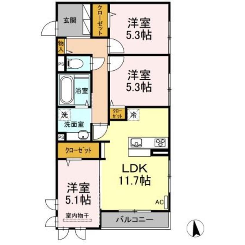 間取図 ピアチェーレアミカ