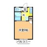 カルチェラタンＢ 1Kの間取り