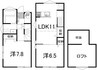 サンメゾン諏訪 2LDKの間取り