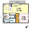 クロスコート 1LDKの間取り