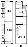 サンメゾン西条西本町 2LDKの間取り