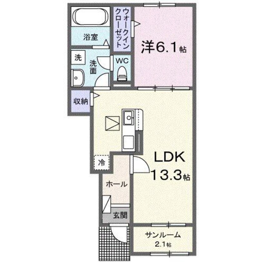 間取図 アンシャンテ　コウモト　Ｂ