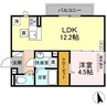 （仮）Ｄ－ｒｏｏｍ西条町寺家Ｂ 1LDKの間取り