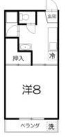 サンコービル 1Kの間取り