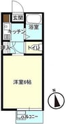 ブルーウォールA 1Rの間取り