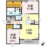 プレミア西条中央A棟 2LDKの間取り