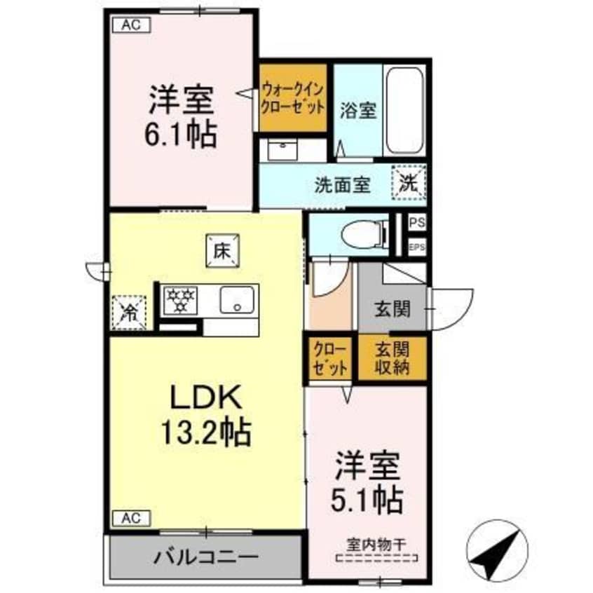 間取図 プレミア西条中央B棟