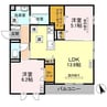 Wisteria寺家 2LDKの間取り