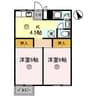 宮町ハイツ 2Kの間取り