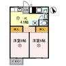 宮町ハイツ 2Kの間取り