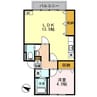 メゾンふじⅡ 1LDKの間取り
