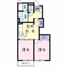 ジェミナイ２２ 2DKの間取り