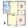 カサベルデB 2LDKの間取り