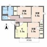 セントラルヴィラⅠ.Ⅱ 3Kの間取り
