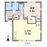 フレグランスタウン大槻B 1LDKの間取り