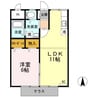 コーポ南小谷ヶ丘 1LDKの間取り