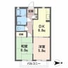 グランドゥール3輝 2DKの間取り