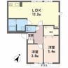 福知山線<JR宝塚線>/福知山駅 徒歩7分 1階 築31年 2LDKの間取り