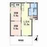 メゾン・グランドゥールⅡ 2LDKの間取り
