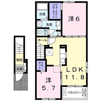 間取図 福知山線<JR宝塚線>/福知山駅 バス14分上松下車:停歩1分 2階 築6年