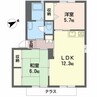 メゾンソレーユ内田Ⅰ 2LDKの間取り