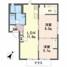 コートリブエールＡ 2LDKの間取り