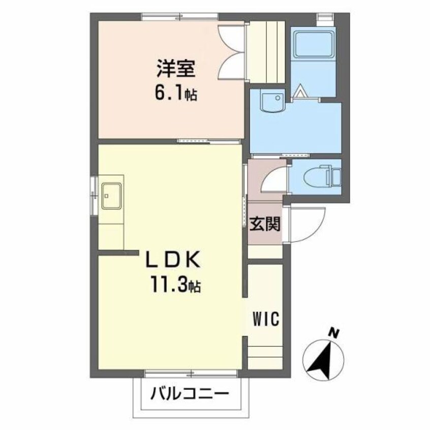 間取図 ケミカル・ワンＡ