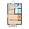 ピース岡 1Kの間取り