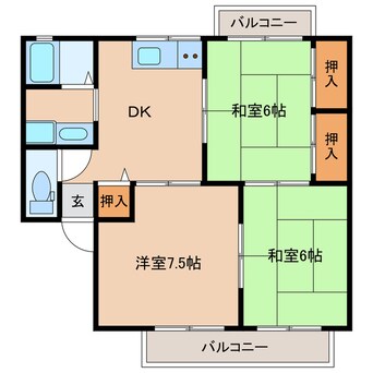 間取図 サンシャイン朝暉B棟