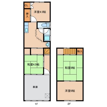 間取図 西連棟借家