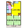 ハイツパディーサイド 2LDKの間取り