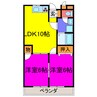 川井田ハイツ 2LDKの間取り