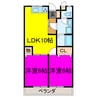 川井田ハイツ 2LDKの間取り