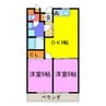 川井田ハイツ 2LDKの間取り