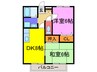 アリアコート 2DKの間取り