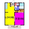フォレスト中 1LDKの間取り