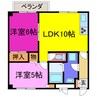 ハイツゆめさき 2LDKの間取り