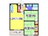 ダイヤモンドパレス 2LDKの間取り