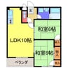 ダイヤモンドパレス 2LDKの間取り