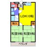 ハイツ船元 2LDKの間取り