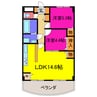 グランディール 2LDKの間取り